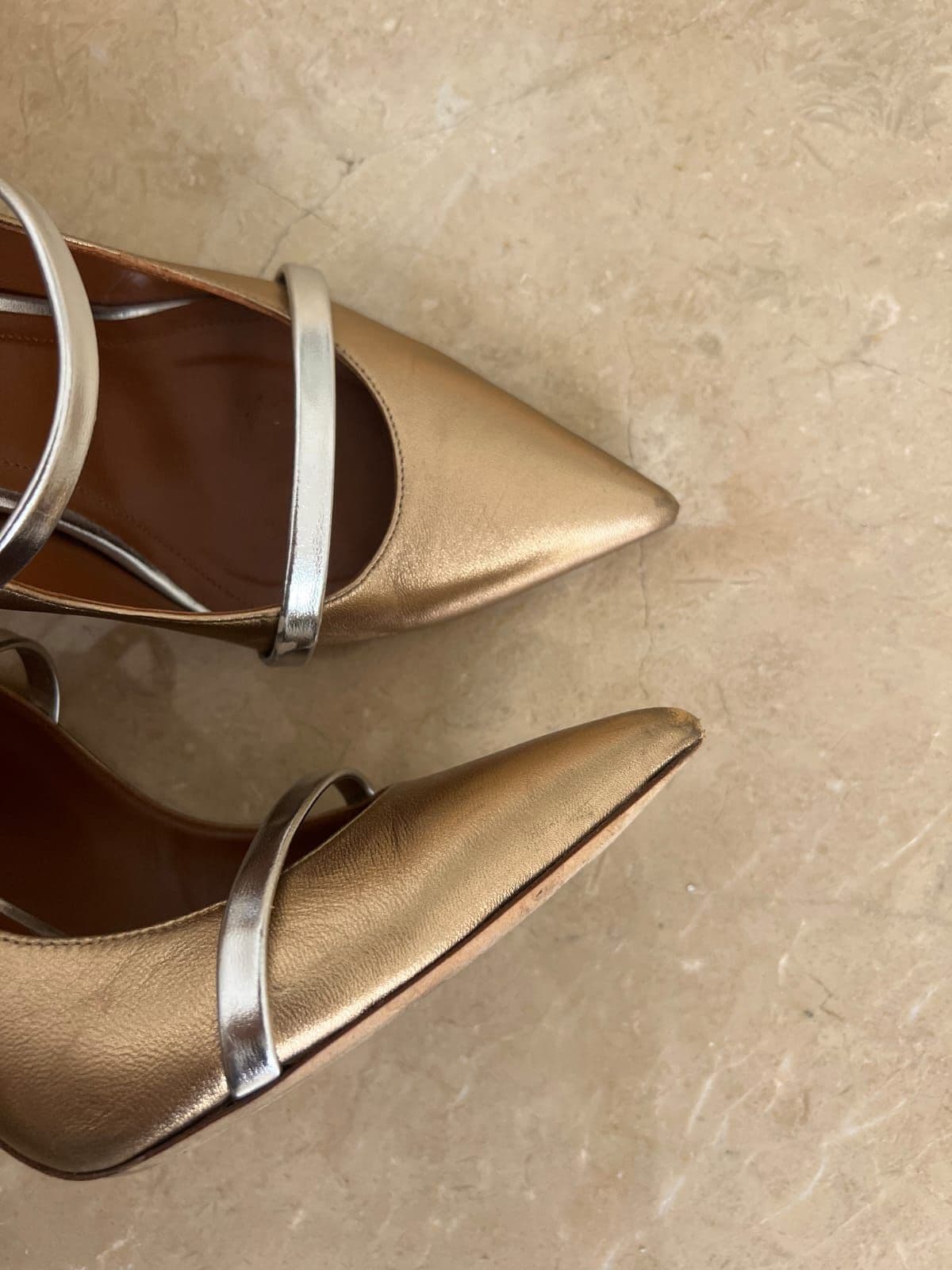 Malone Souliers Metallic Gold Leather Mules thumbnail 4