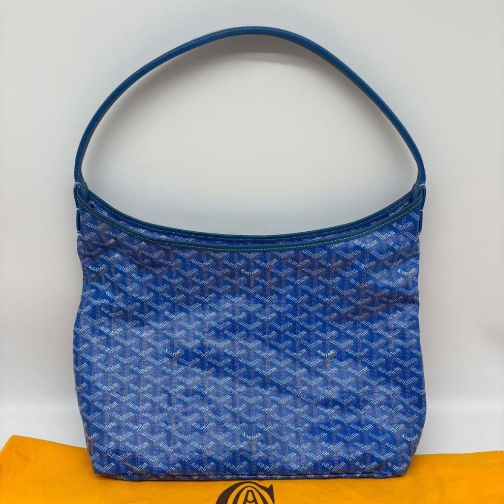 Goyard Blue Coated Canvas Boheme Hobo Bag Pm