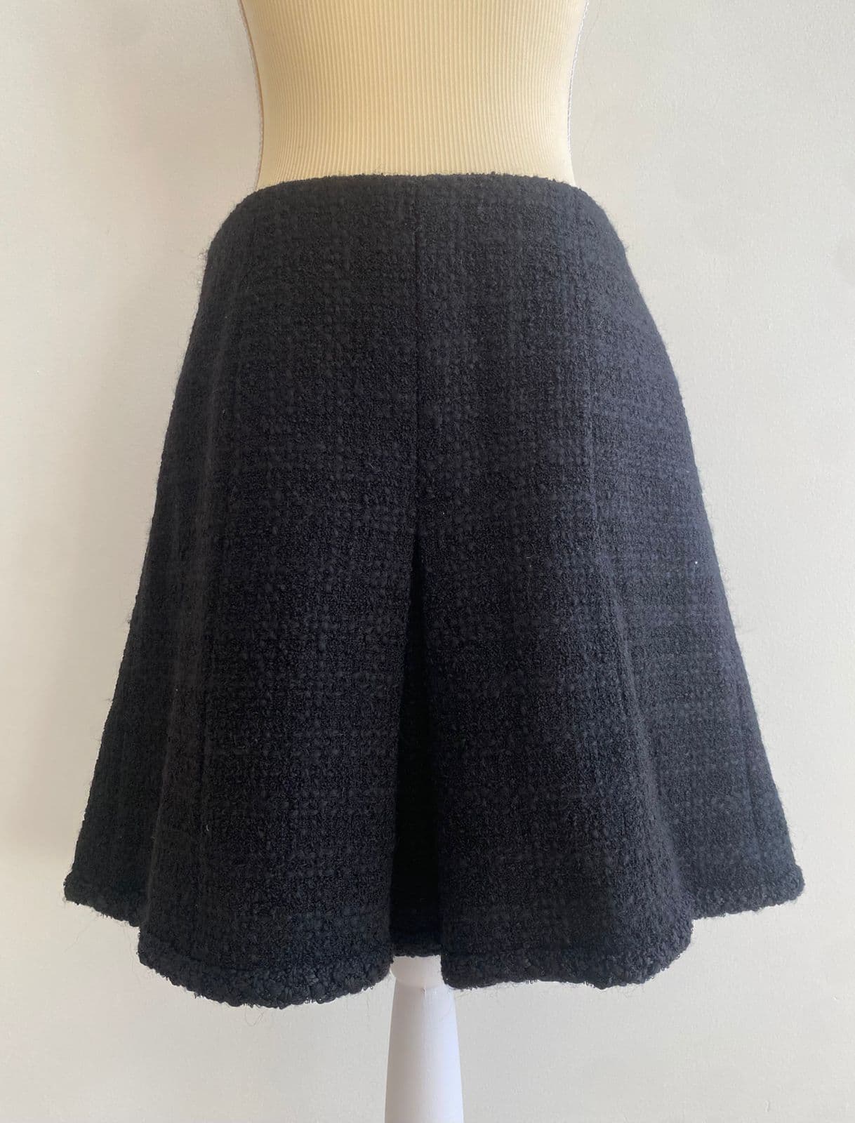 Chanel black tweed wool mini skirt thumbnail 4