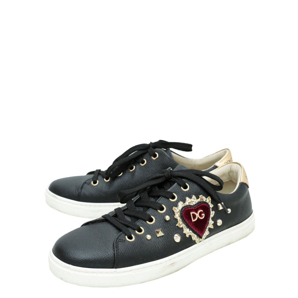 Dolce & Gabbana black leather sneakers