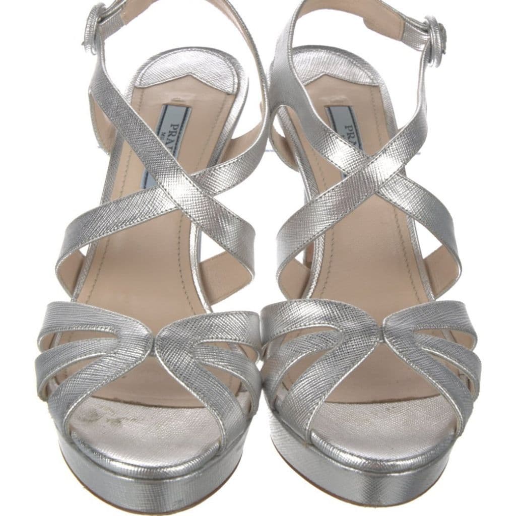 Prada silver sandals