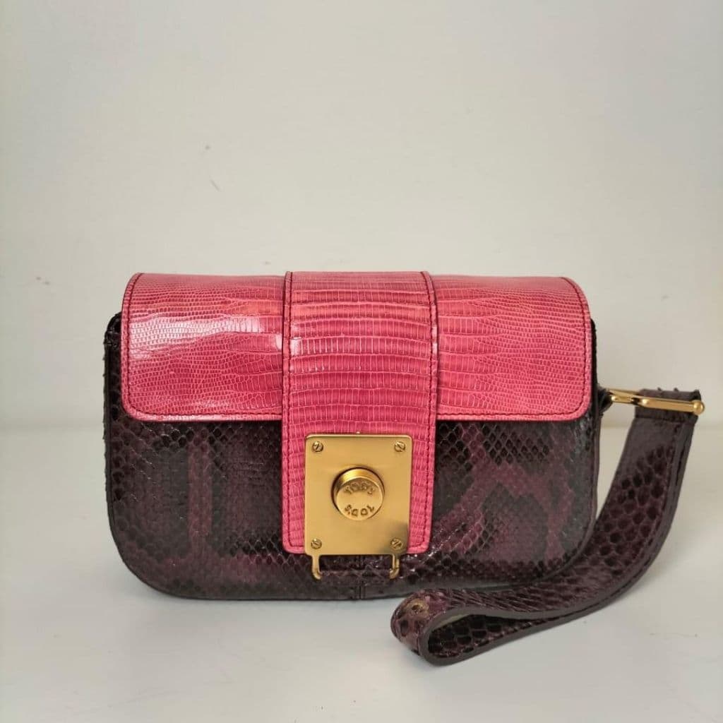 TODS Python Clutch bag