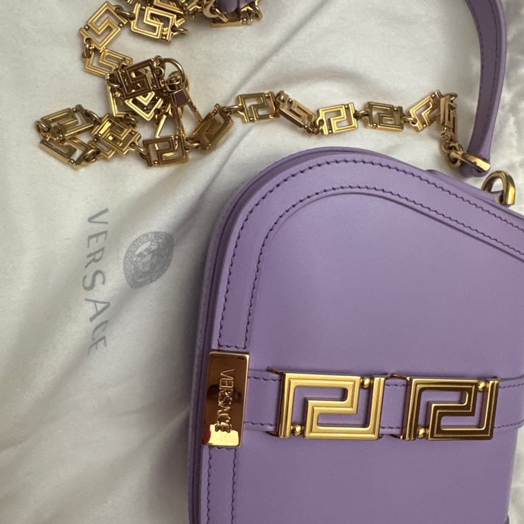 Versace Greca goddess leather crossbody bag